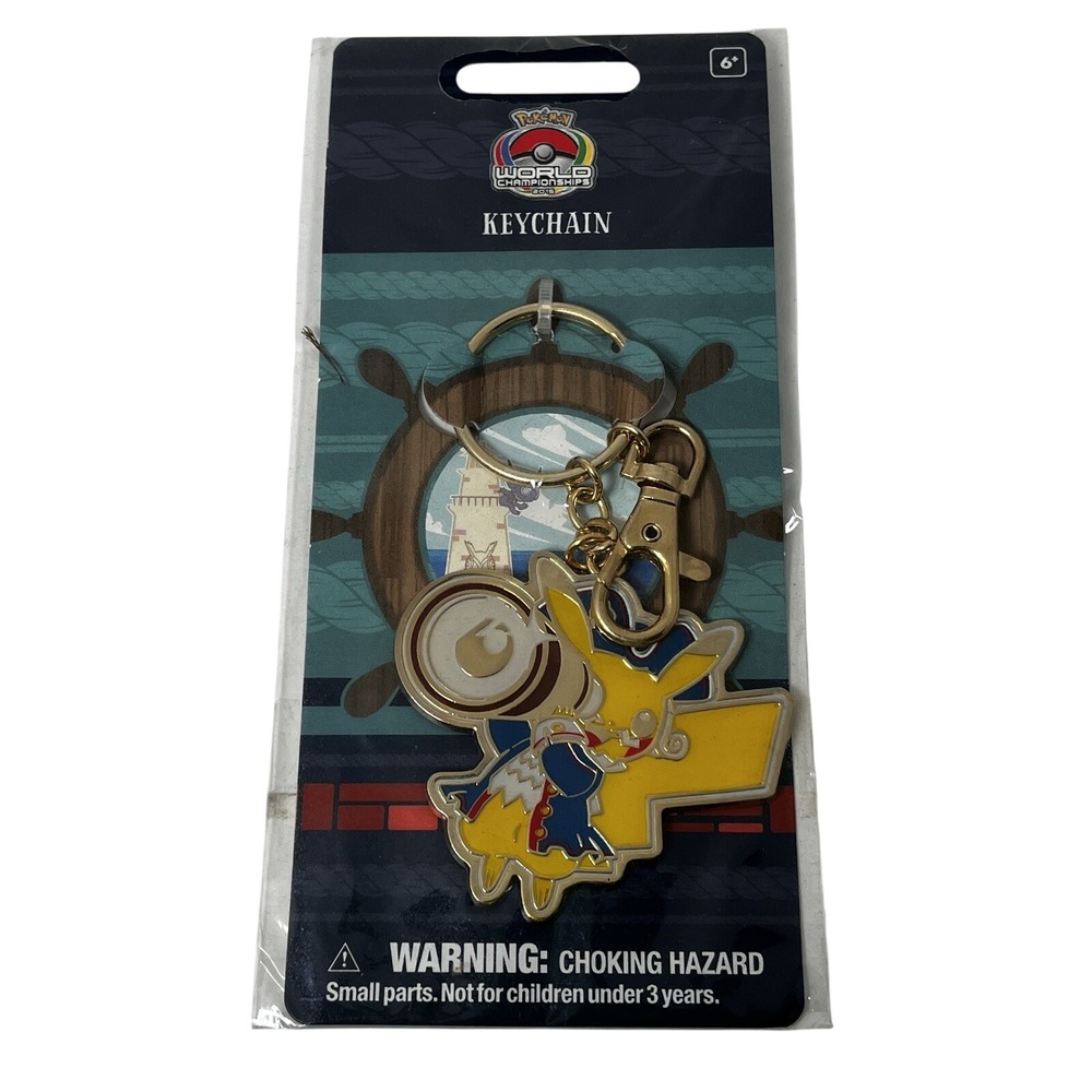 Pokemon Keychain Yellow World Championships 2015 Pikachu Pirate Boston Enamel